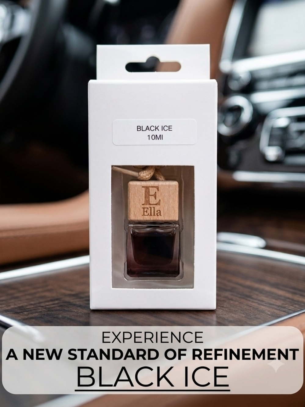 Ella Black Ice Car Diffuser – Brown & Black